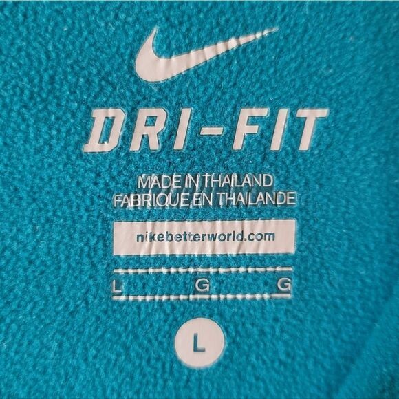 Nike Women's Dri-FIT Half-Zip Teal Athletic Running Hooded Pullover - Picture 3 of 16